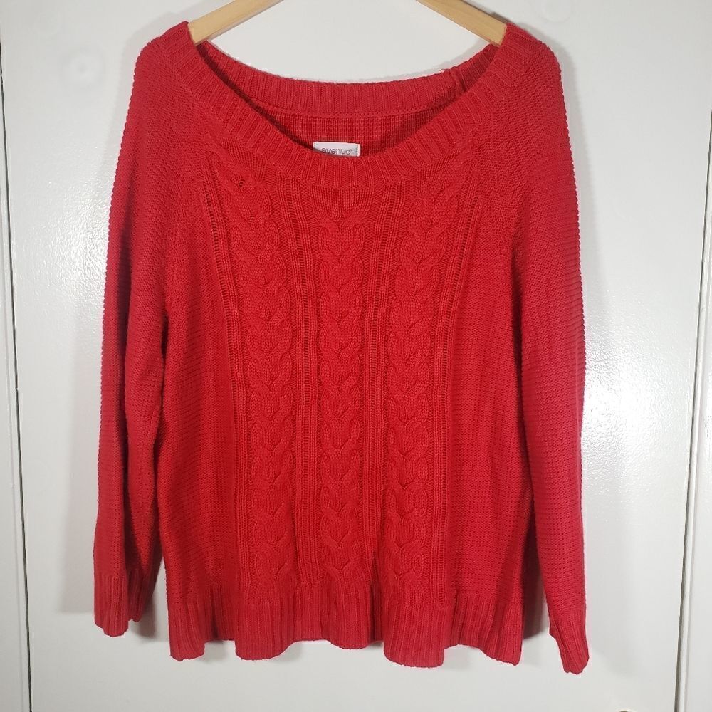 Avenue Cable Knit Cozy Warm Festive Holiday Sweater Size 14/16